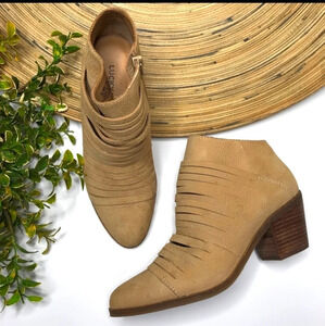 Lucky Brand Zavrina Shredded Leather Ankle Booties